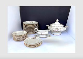 ROSENTHAL Pompadour Selb - ΣΕΡΒΙΤΣΙΟ ΦΑΓΗΤΟΥ Πορσελάνης 35 τεμαχίων - Vintage 1930-1950
