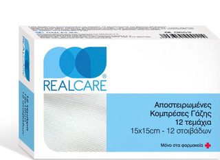 Real Care Αποστειρωμένες Γάζες 15x15cm 12τεμάχια