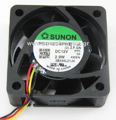 ΑΝΕΜΙΣΤΗΡΑΣ 12V DC 40x40x15mm 3-C 0.24A 2.9W 24m3/h 44dBA ΡΟΥΛΕΜΑΝ SUNON