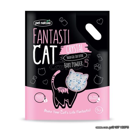 Κρυσταλλική Άμμος Pet Natura Fantasticat Crystal  με Άρωμα Baby Powder 5lt