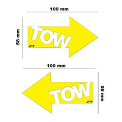Κωδ.161962 ΑΥΤΟΚΟΛΛΗΤΟ -TOW- ΚΙΤΡΙΝΟ 100x58mm SIMONI RACING - 2 ΤΕΜ. τηλ.210-6666146
