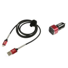 Κωδ.150977 Lampa ΦΟΡΤΙΣΤΗΣ ΑΝΑΠΤΗΡΑ ΓΙΑ APPLE 12/24V ΜΕ 2 USB 2500mA ΜΕ ΚΑΛΩΔΙΟ 100cm FAST CHARGE (ΚΟΚΚΙΝΟ) τηλ.210-6666146