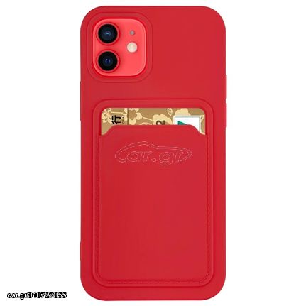 Card Case silicone wallet case with card holder documents for iPhone 12 Pro Max red