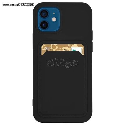 Card Case silicone wallet case with card holder documents for Samsung Galaxy A72 4G black