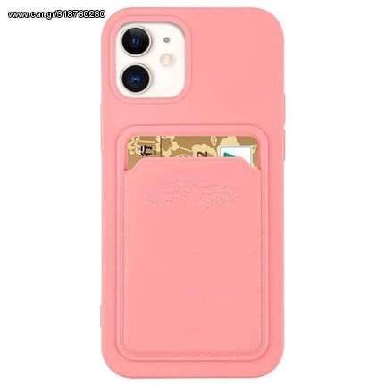 Card Case silicone wallet case with card holder documents for Samsung Galaxy A72 4G pink