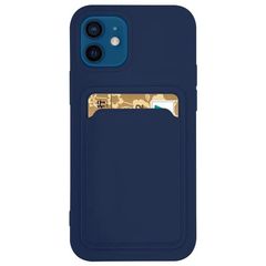 Card Case silicone wallet case with card holder documents for Samsung Galaxy A72 4G navy blue