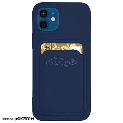 Card Case silicone wallet case with card holder documents for Samsung Galaxy A72 4G navy blue