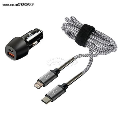 Κωδ.141901 Lampa ΦΟΡΤΙΣΤΗΣ ΑΝΑΠΤΗΡΑ ΜΕ 2 USB - ΚΑΛΩΔΙΟ ΦΟΡΤΙΣΗΣ-ΣΥΓΧΡΟΝΙΣΜΟΥ 100cm APPLE LIGHTING KIT PRO 18W 12/24V τηλ.210-6666146