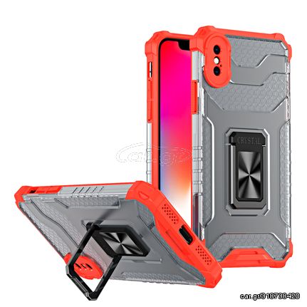 Crystal Ring Case Kickstand Tough Rugged Cover for iPhone XS Max red