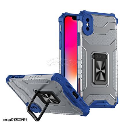 Crystal Ring Case Kickstand Tough Rugged Cover for iPhone XS Max blue