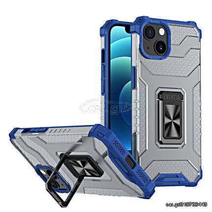 Crystal Ring Case Kickstand Tough Rugged Cover for iPhone 12 blue