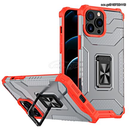 Crystal Ring Case Kickstand Tough Rugged Cover for iPhone 12 Pro red