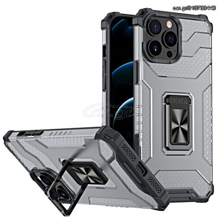 Crystal Ring Case Kickstand Tough Rugged Cover for iPhone 12 Pro Max black