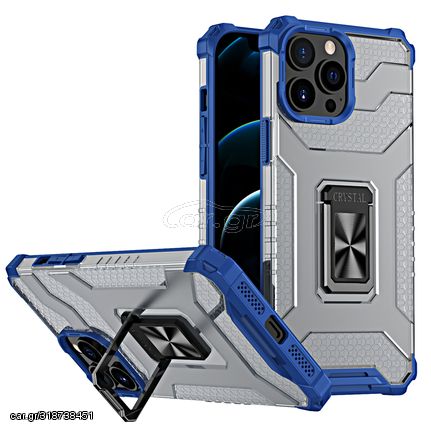 Crystal Ring Case Kickstand Tough Rugged Cover for iPhone 12 Pro Max blue