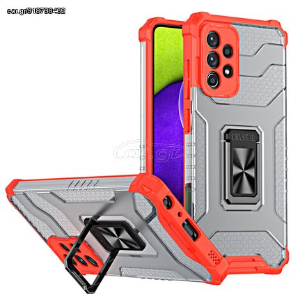 Crystal Ring Case Kickstand Tough Rugged Cover for Samsung Galaxy A72 4G red