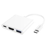 Borofone Adapter HUB DH4 - Type C to USB3.0 + Type C PD + HDMI 4K - white