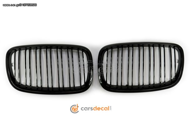 BMW X5 E70 X6 E71 Διπλή Μάσκα Μαύρο Γυαλιστερό 