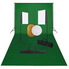 vidaXL Κιτ Φωτογραφικού Στούντιο Softbox με Φώτα, Φόντο & Ανακλαστήρα