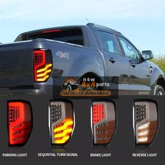 Ford Ranger (T6) 2012-2015 Πίσω Φανάρια Smoked Led {Treinta}