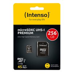 Κάρτα Μνήμης Intenso 256GB Micro SD - UHS-I - PREMIUM