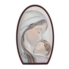 ΑΣΗΜΕΝΙΑ ΕΙΚΟΝΑ ΠΑΝΑΓΙΑ ΜΕ ΧΡΙΣΤΟ MA-E902-2-C  Ασήμι 925 επιπλατινωμένο  33x25 cm