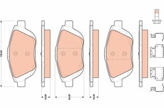 ΤΑΚΑΚΙΑ CITROEN C3 ΙΙ DS3 ΕΜΠΡΟΣ 18.4 ΜΜ / 24883 - GDB1819
