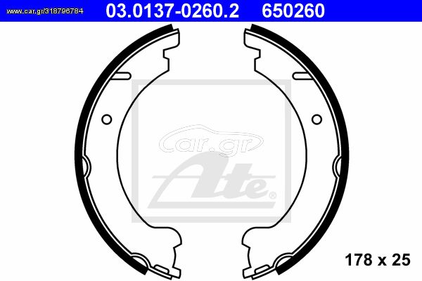 ΣΙΑΓΩΝΕΣ ΧΕΙΡΟΦΡΕΝΟΥ VOLVO C70-V70 ->2002 178Χ25 - 650260