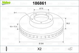 ΔΙΣΚΟΠΛΑΚΑ BMW 3 Ε46>06 ΠΙΣΩ 294Χ18.9 - 186861