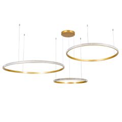 Κρεμαστό φωτιστικό οροφής LED kelvo® DIAMOND 150W 15000lm 180° AC 220-240V IP20 ρυθμιζόμενο λευκό CCT με χειριστήριο από 2700K έως 6000K ντιμμαριζόμενο χρυσό πλατίνα 170x170x60cm