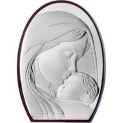 ΑΣΗΜΕΝΙΑ ΕΙΚΟΝΑ ΠΑΝΑΓΙΑ ΜΕ ΧΡΙΣΤΟ MA-E902  Ασήμι 925 επιπλατινωμένο  21,5x29,5 cm