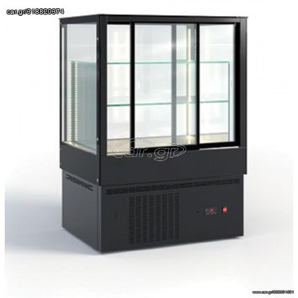 Βιτρίνα ψυχόμενη  συντήρηση με κυκλοφορία αέρα μαύρη Διαστάσεις: 92 -137x72x130cm