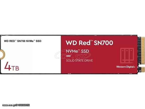 Western Digital Red SN700 SSD 4TB M.2 NVMe PCI Express 3.0 (WDS400T1R0C) - Πληρωμή και σε έως 9 δόσεις