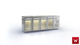 INOXWEB 24-Ψυγείο πάγκος συντήρηση με 4 πόρτες μέ κρύσταλλα 225X60X87. εκ ID-PSM225860GL