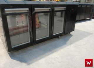 Ψυγείο πάγκος συντήρηση με 3 πόρτες μέ κρύσταλλα BLACK LINE 180X60X87. εκ ID-PSM18060GL/BLC-- ΝΕO
