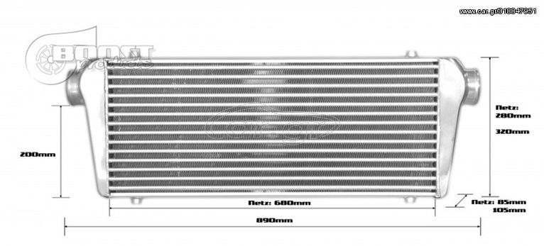 USA INTERCOOLER  700x300x100mm - 76mm  - UNIVERSAL INTERCOOLER  BOOST PRODUCTS  MADE IN USA