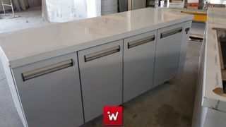 INOXWEB 2027-Ψυγείο πάγκος ανοξείδωτος συντήρηση με 4 πόρτες χωρίς μηχανή 195χ60χ87 εκ ID-PS19560