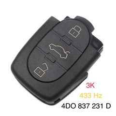 4DO837231D - Audi Τηλεχειριστήριο 433MHz 3 Κουμπιά