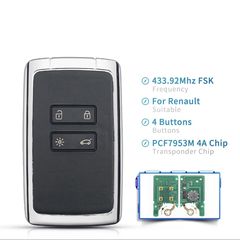Renault Κάρτα Keyless PCF7935 433MHz με 4 κουμπιά
