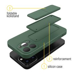 Wozinsky Kickstand Case silicone case with stand for iPhone 13 mini mint-thumb-2