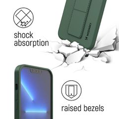 Wozinsky Kickstand Case silicone case with stand for iPhone 13 mini mint-thumb-3