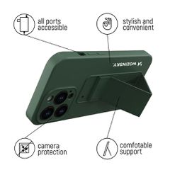 Wozinsky Kickstand Case silicone case with stand for iPhone 13 mini mint-thumb-1