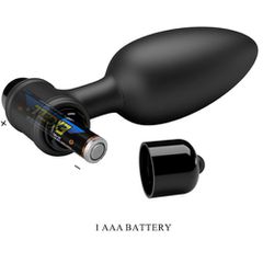 Pretty Love Vibra Butt Plug II Black-thumb-8
