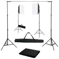 vidaXL Κιτ Φωτισμού Φωτογραφικού Στούντιο με Softbox και Φόντο