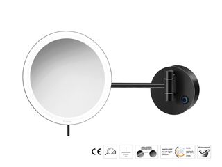 Sanco LED Cosmetic mirrors Μεγεθυντικός καθρέπτης x3 με LED Μαύρο ματ MRLED-705-Μ116