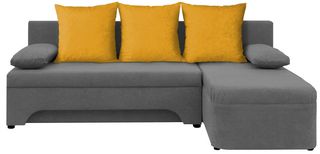 16637199 Γωνιακός καναπές Lamor-Γκρι - Κίτρινο Μοριοσανίδα,MDF , 1 Τεμάχιο