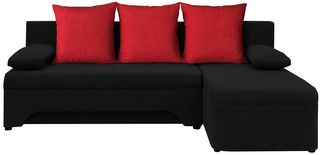 16637209 Γωνιακός καναπές Lamor-Μαύρο - κόκκινο Μοριοσανίδα,MDF , 1 Τεμάχιο