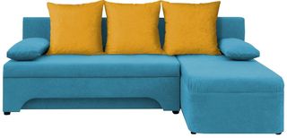16678749 Γωνιακός καναπές Lamor-Γαλάζιο - Κίτρινο Μασίφ Ξύλο,Μοριοσανίδα,Κόντρα πλακέ , 1 Τεμάχιο