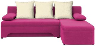 161473629 Γωνιακός καναπές Lamor-Ροζ - Λευκό Μασίφ Ξύλο,Μοριοσανίδα,Κόντρα πλακέ , 1 Τεμάχιο