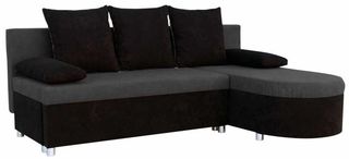 16637239 Γωνιακός καναπές Karl-Μαύρο-Γκρι σκούρο Μοριοσανίδα,MDF , 1 Τεμάχιο