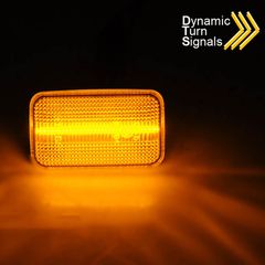 Πλαϊνά Φλας Φτερού Για VW Golf 1 / 2 74-91 / Jetta 84-91 / Corrado 88-95 Led Dynamic Λευκά 2 Τεμάχια-thumb-1